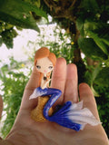 Estatueta de sereia anna em fimo, cerâmica plástica