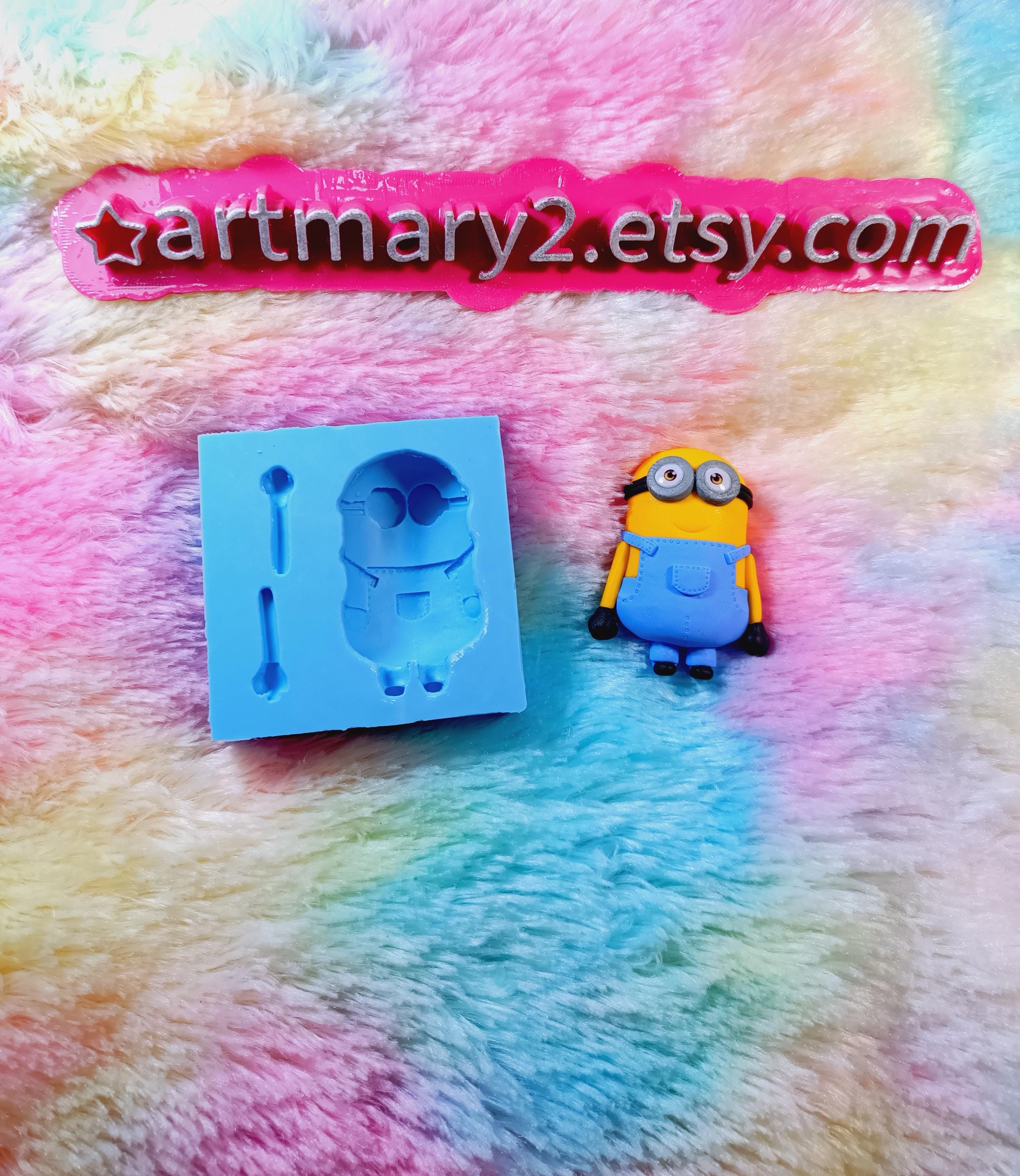 Molde dos Minions + Pacote de Olhos Resinados - Crie com Polymer Clay, Biscuit e Mais!