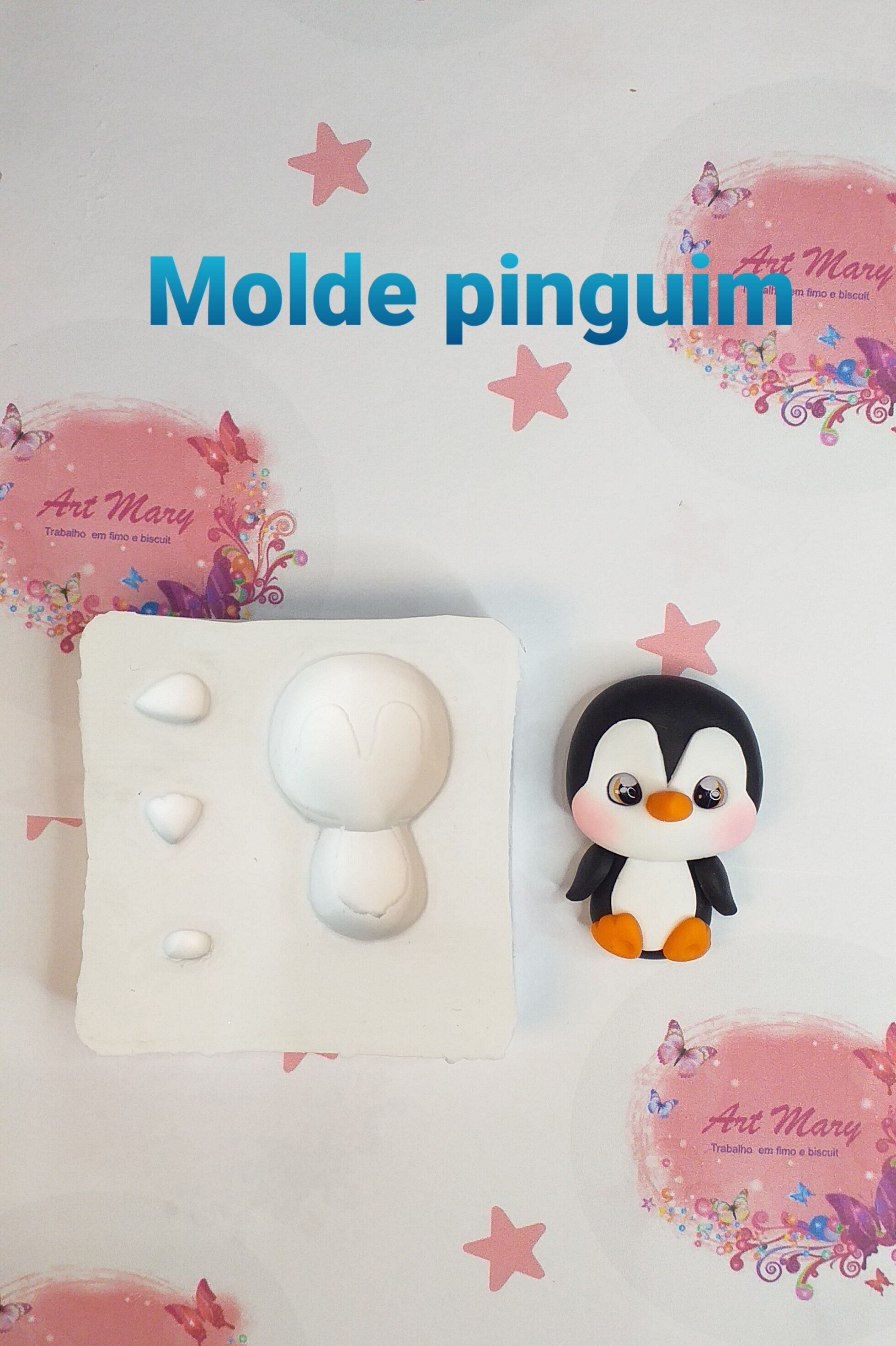 Molde de pinguim para fimo, argila de polímero