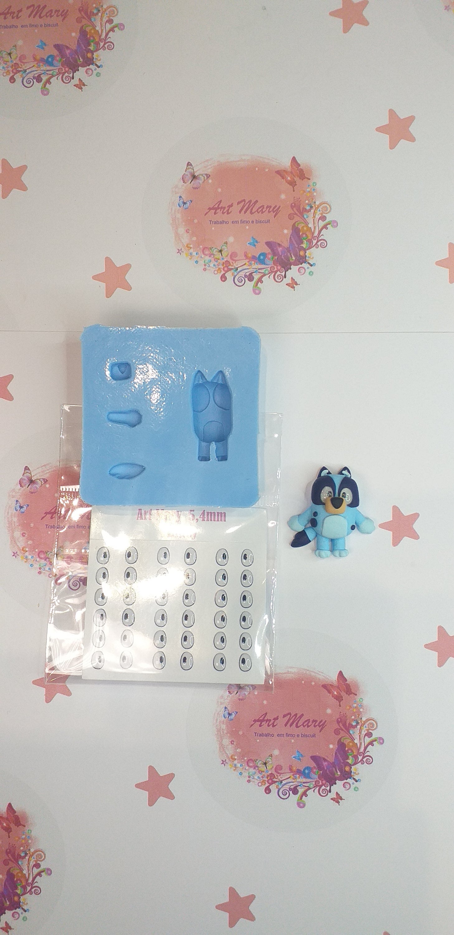 Molde da bluey para argila polimérica, fimo