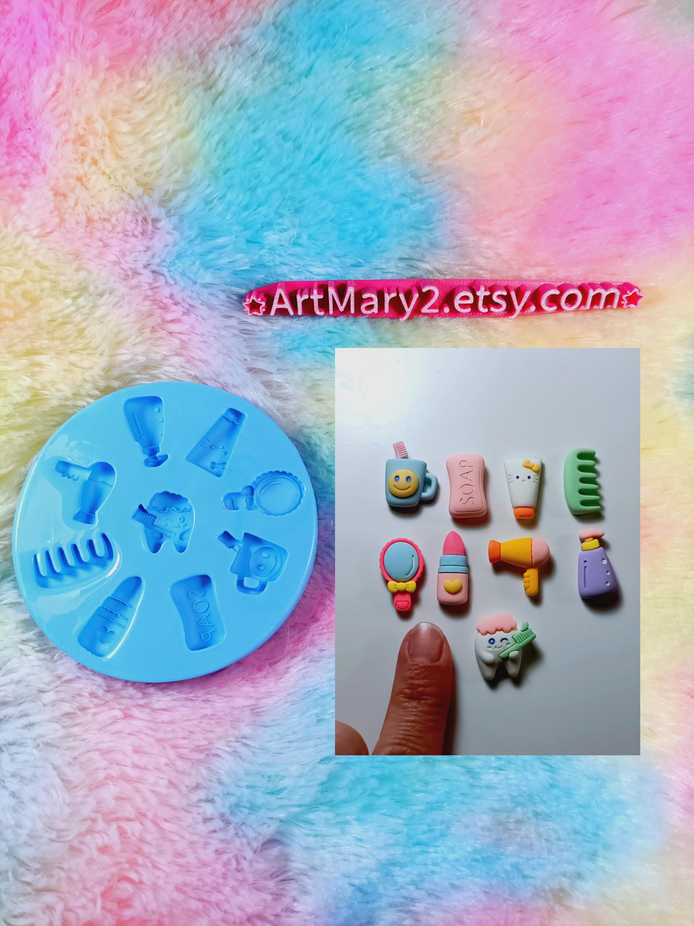kit molde higiene para fimo, argila polimérica