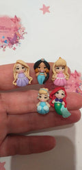 pacote de 5 princesas em argila polimérica, fimo