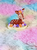 Cervo Encantado com Flores - Peça Artesanal em Fimo