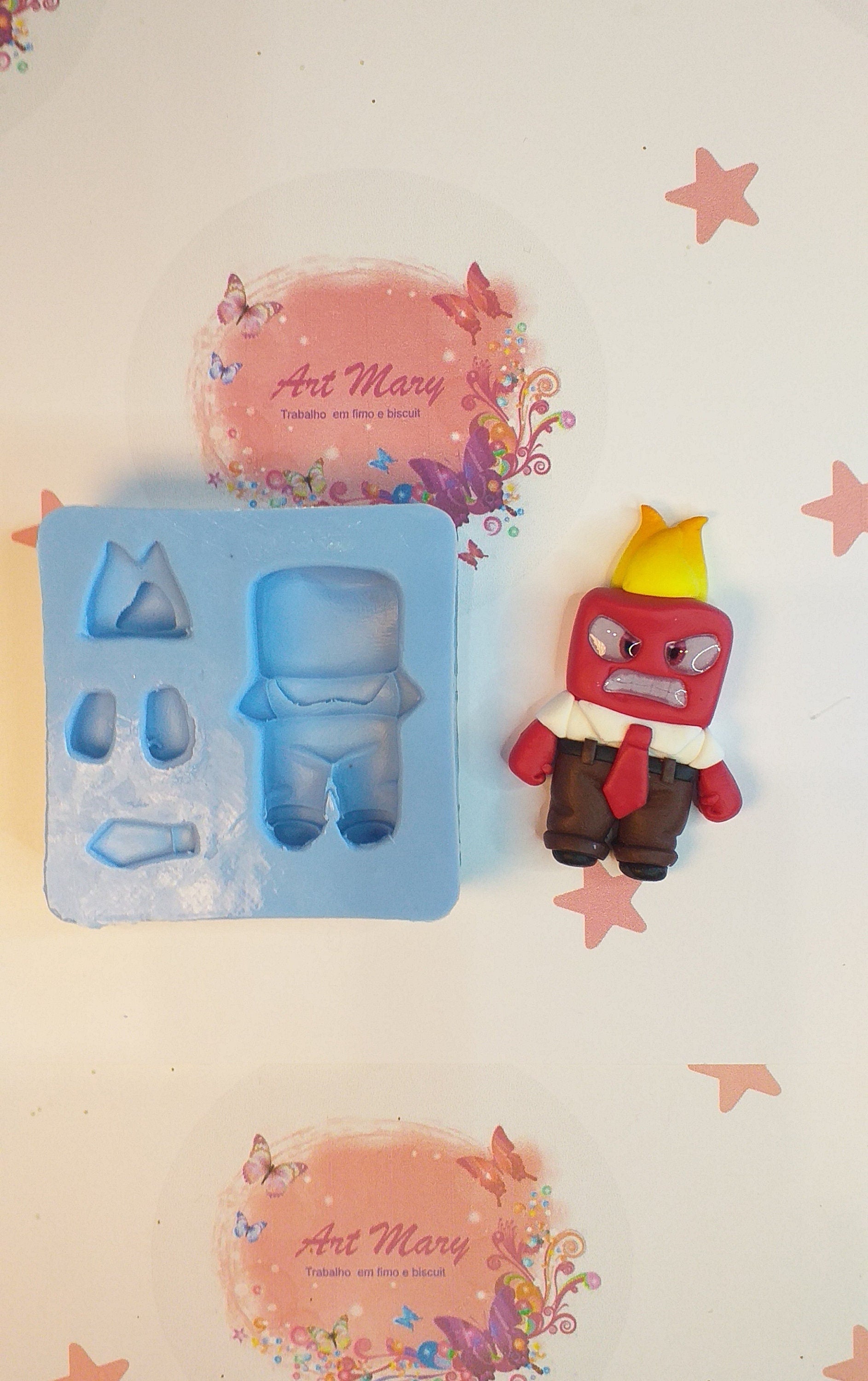 Moldes de personagens "Divertida Mente"- Nojinho, Tristeza e Raiva | Moldes de fimo e argila polllymer