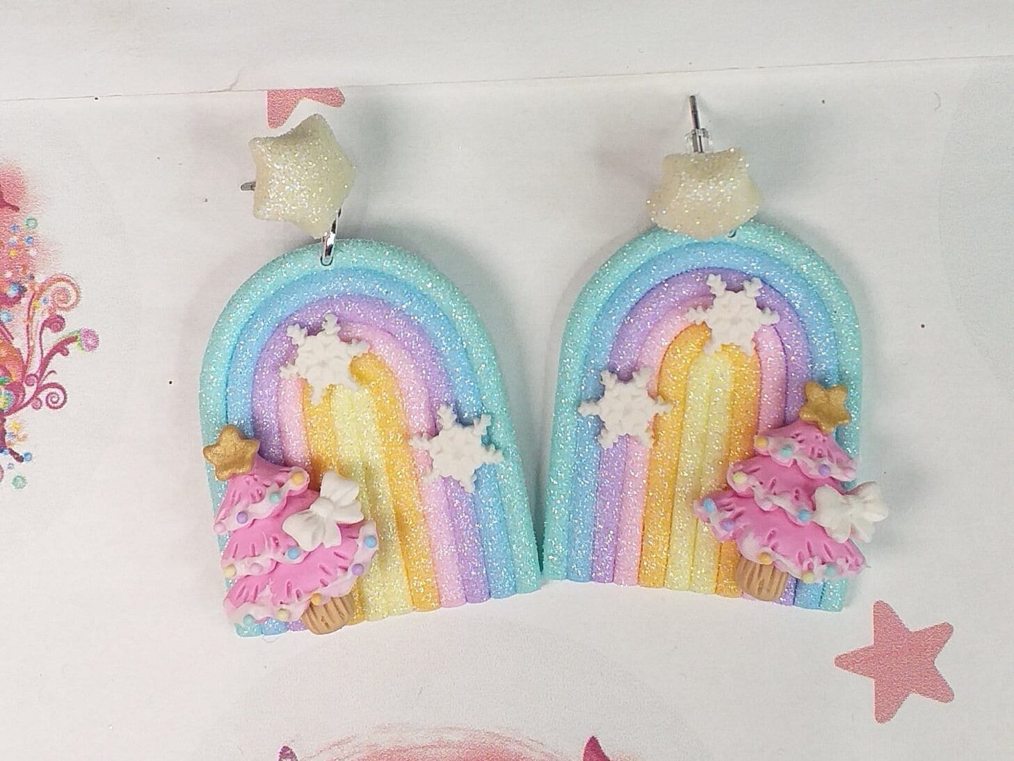 Brincos de Natal em argila polimérica, fimo