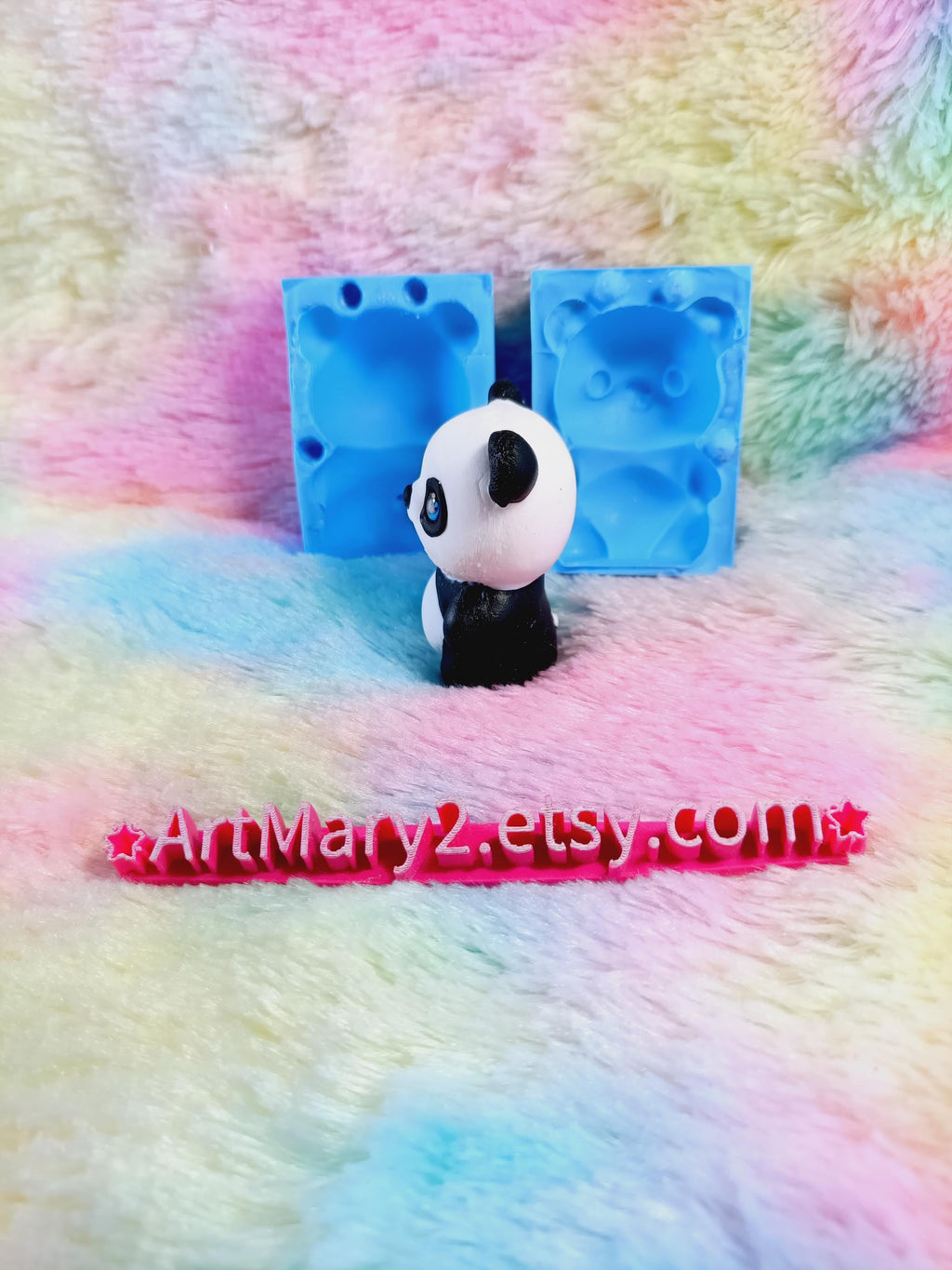 Molde de Silicone Panda 3D – 6 cm | Molde Kawaii para Biscoito, Sabonete, Vela ou Argila