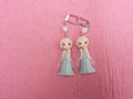 Brincos Elsa congelados em fimo, argila polimérica