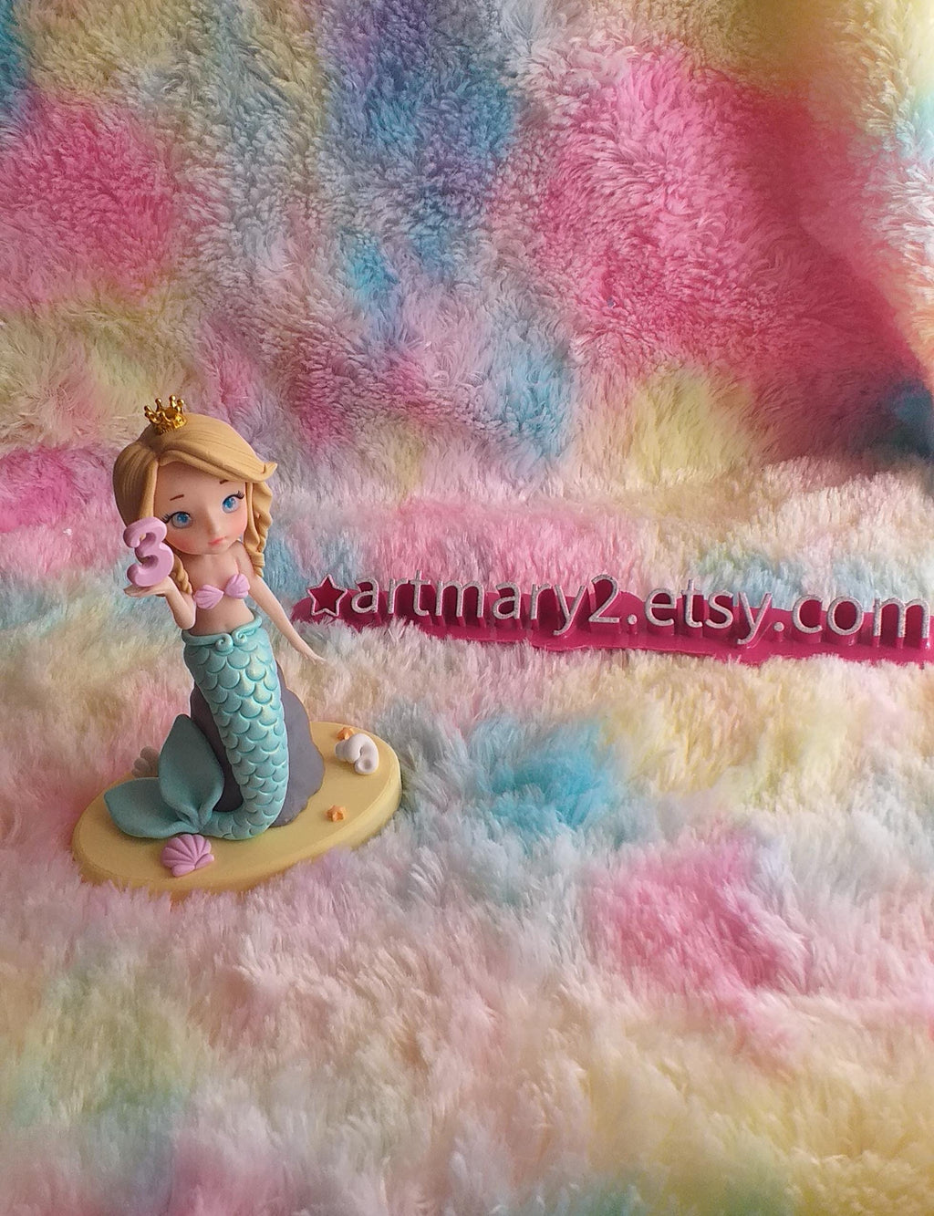 Estatueta de Sereia Personalizada – Idade à Sua Escolha! Argila de polímero, fimo