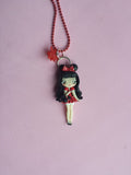 colar de argila de polímero de menina mickey, fimo