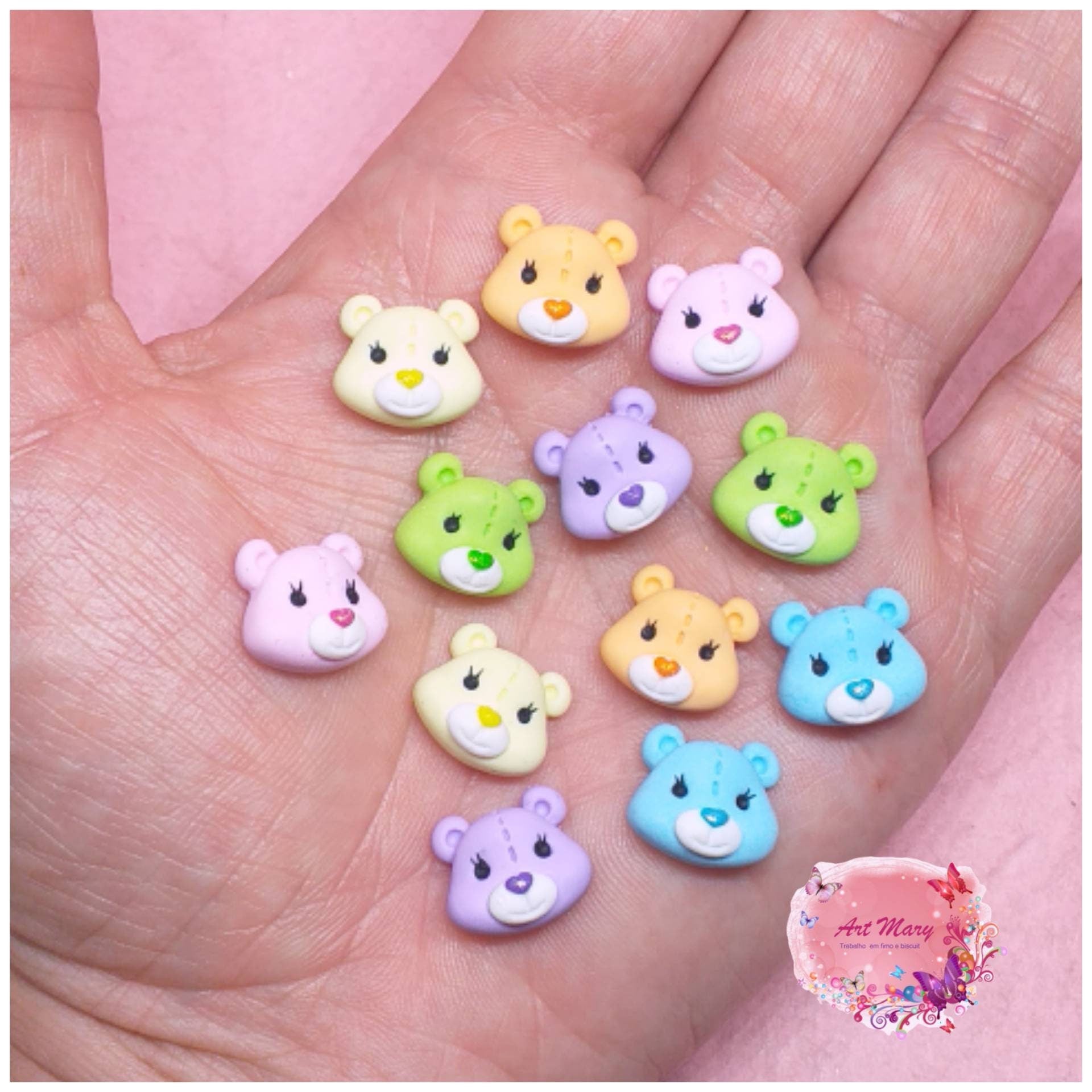Pack de ursinhos carinhosos em fimo, argila polimérica
