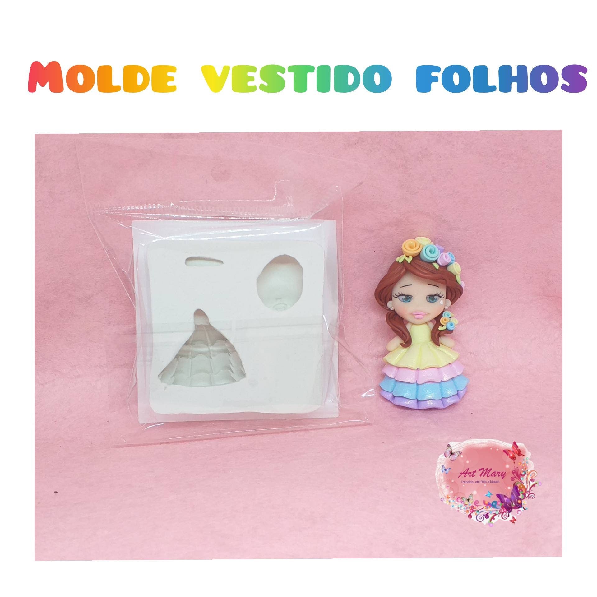 molde de vestido com babados