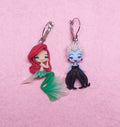 Brincos ariel e Úrsula um fimo, argila polimérica