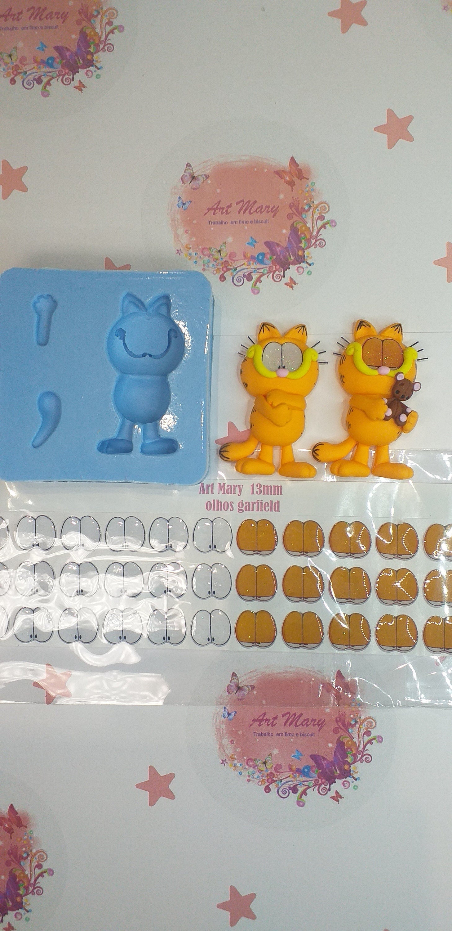Molde Garfield para argila polimérica, fimo
