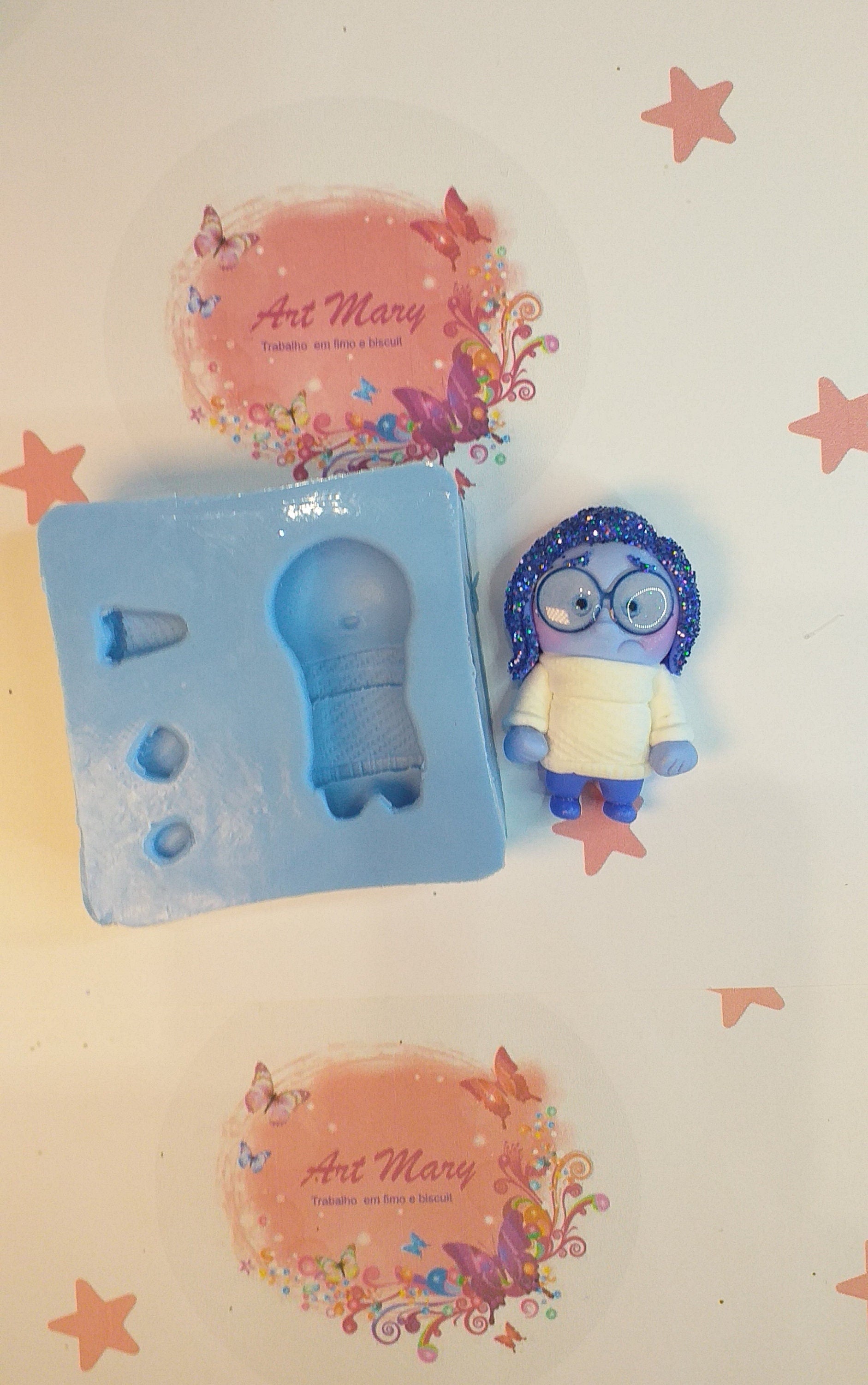 Moldes de personagens "Divertida Mente"- Nojinho, Tristeza e Raiva | Moldes de fimo e argila polllymer