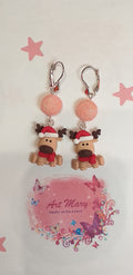 Brincos Noel fimo, argila polimérica