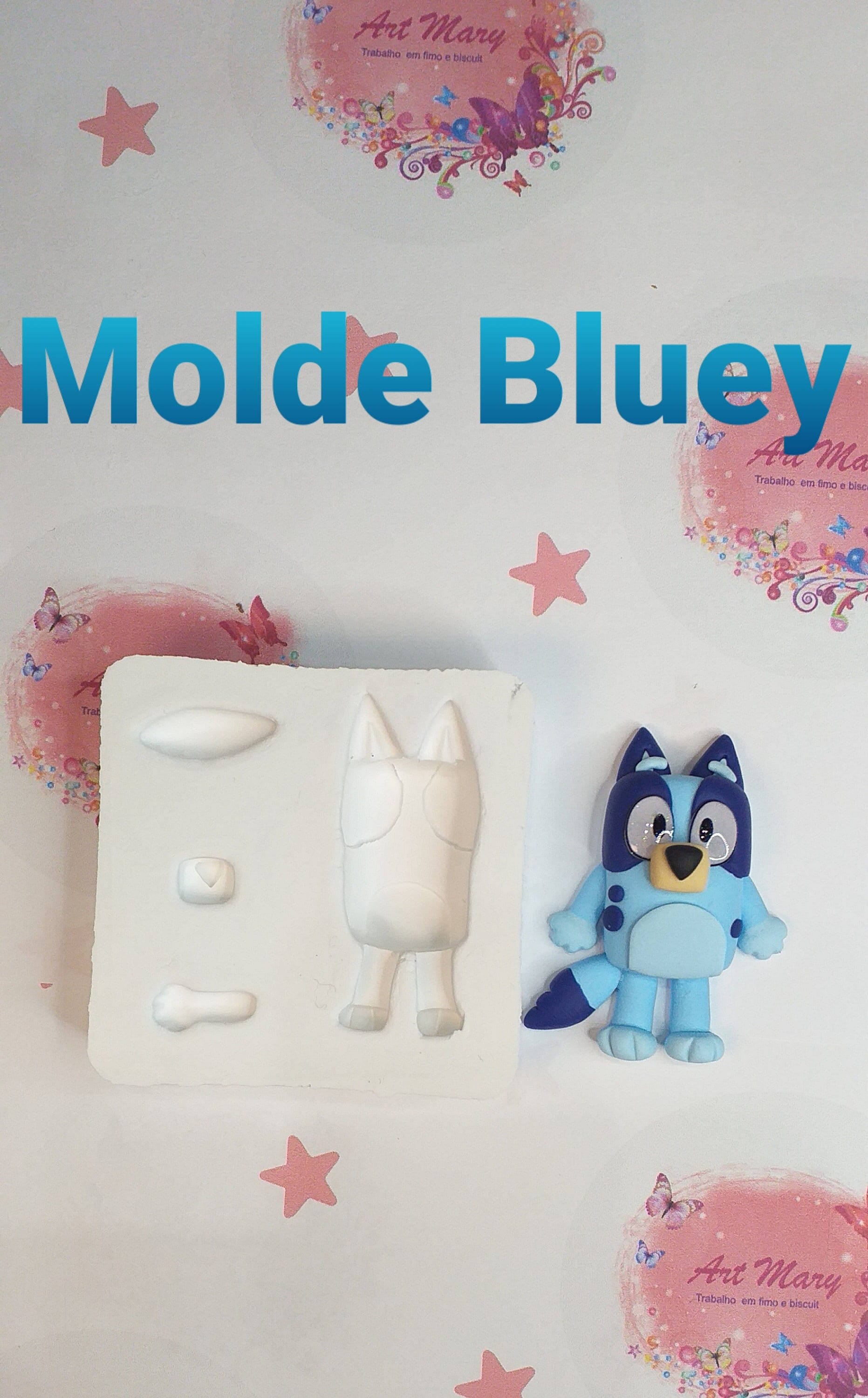 molde bluey para fimo, argila de polímero