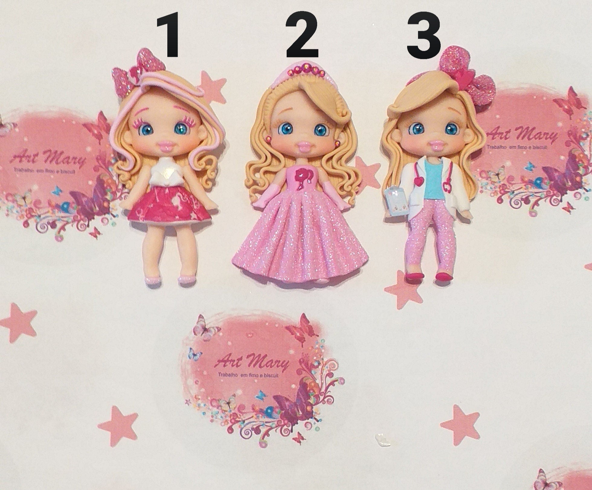 Charm Barbie em Fimo, cerâmica plástica