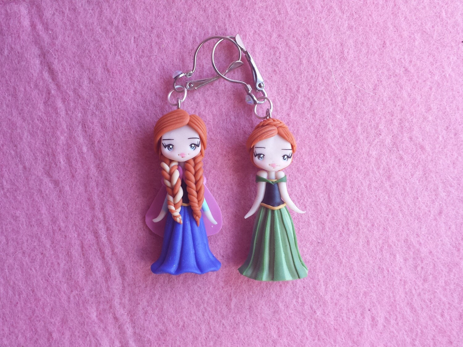 Brincos Anna congelados em fimo, argila polimérica