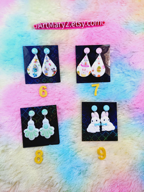 Brincos Exclusivos em Polymer Clay & Resina – Escolha pelo Número!