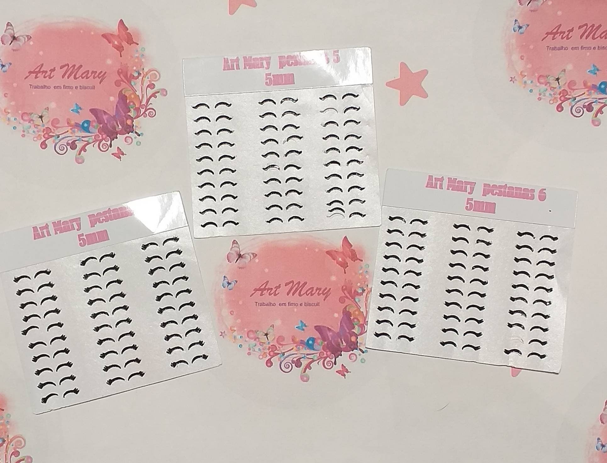 cartões de cílios para argila de polímero, fimo