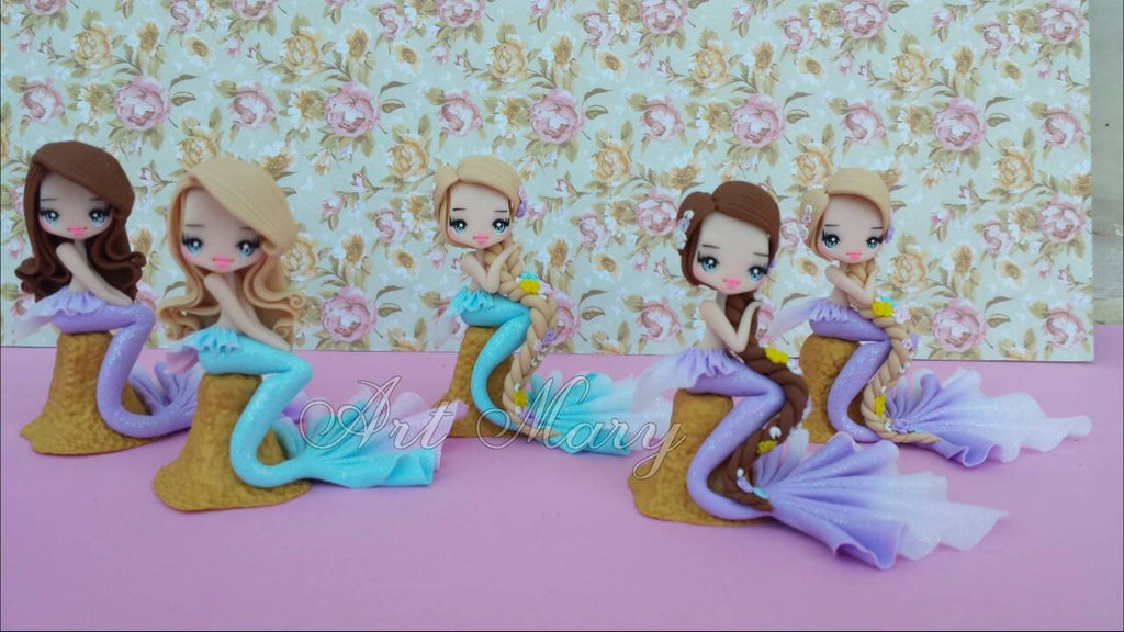 estatueta de argila de polímero Rapunzel, fimo