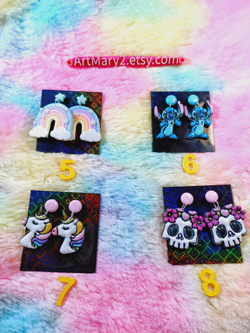 Brincos Exclusivos em Polymer Clay & Resina – Escolha pelo Número!