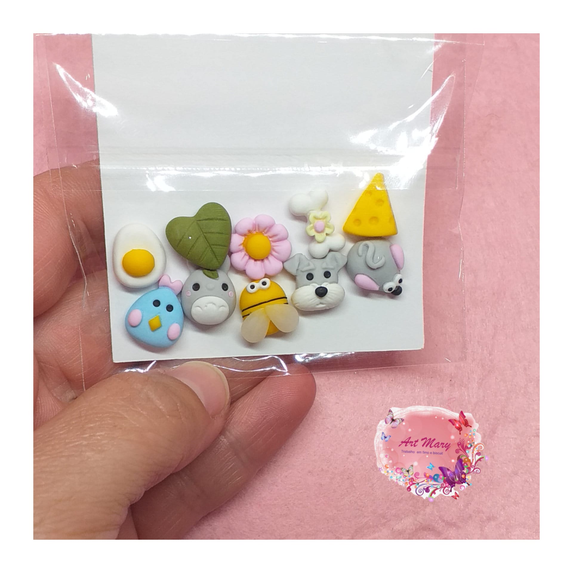 embalar miniaturas em fimo, argila polimérica