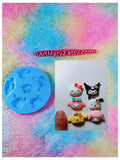 molde cabeças hello Kitty para fino, argila de polímero