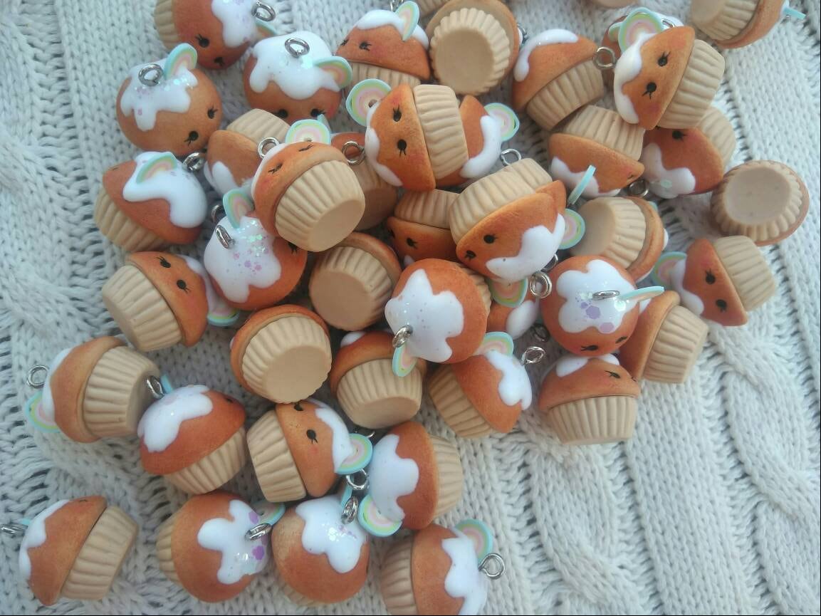 Pacote de 5 pingentes em fimo, argila polimérica