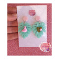brincos flamingo em fimo, cerâmica plástica