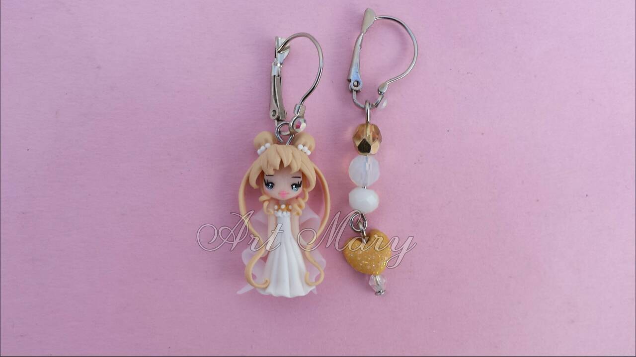 Brincos Sailor Moon fimo, argila polimérica