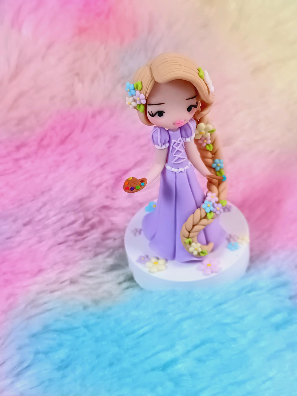 Figura Rapunzel em fimo, argila de polímero