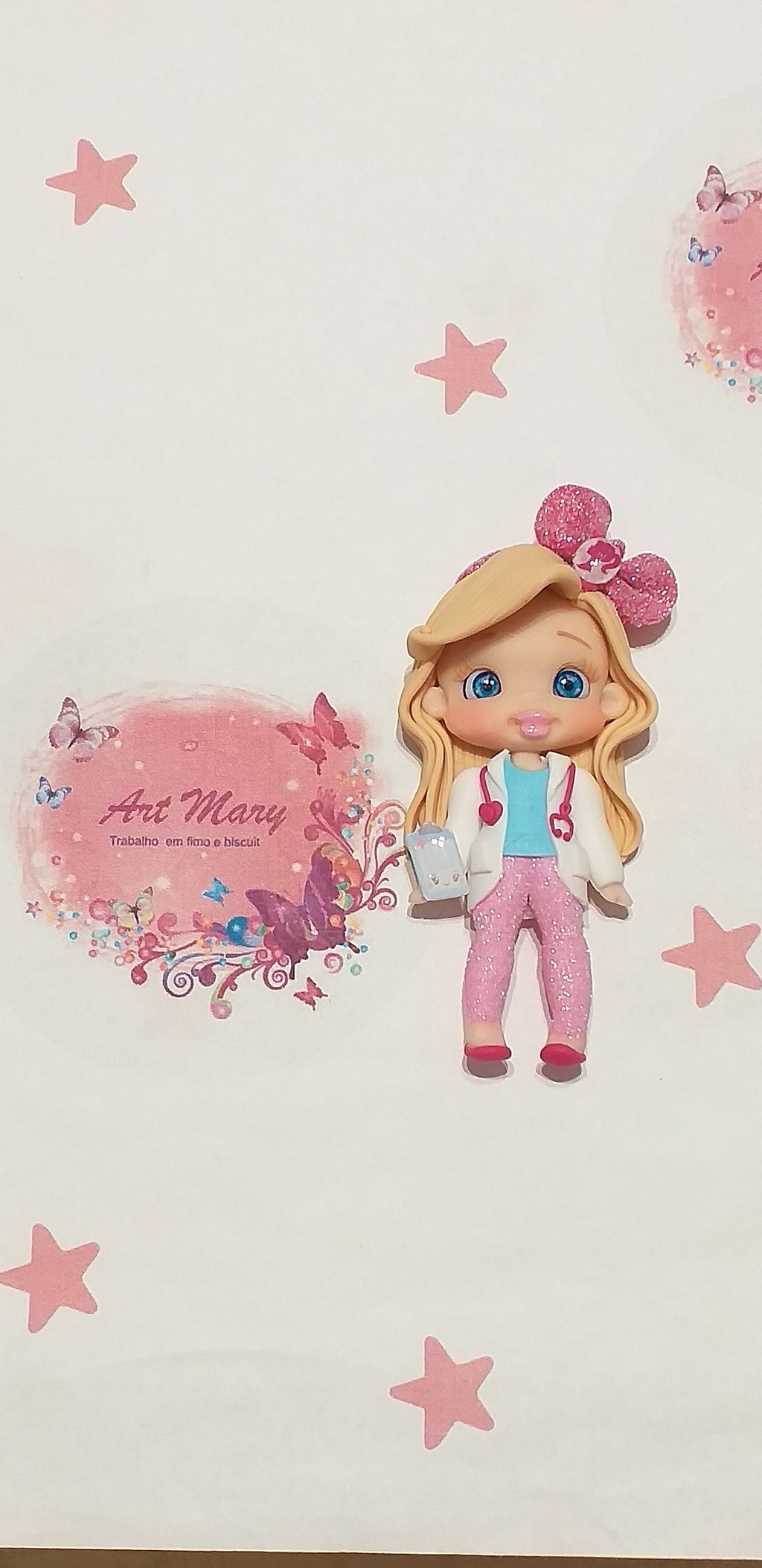 Charm Barbie em Fimo, cerâmica plástica