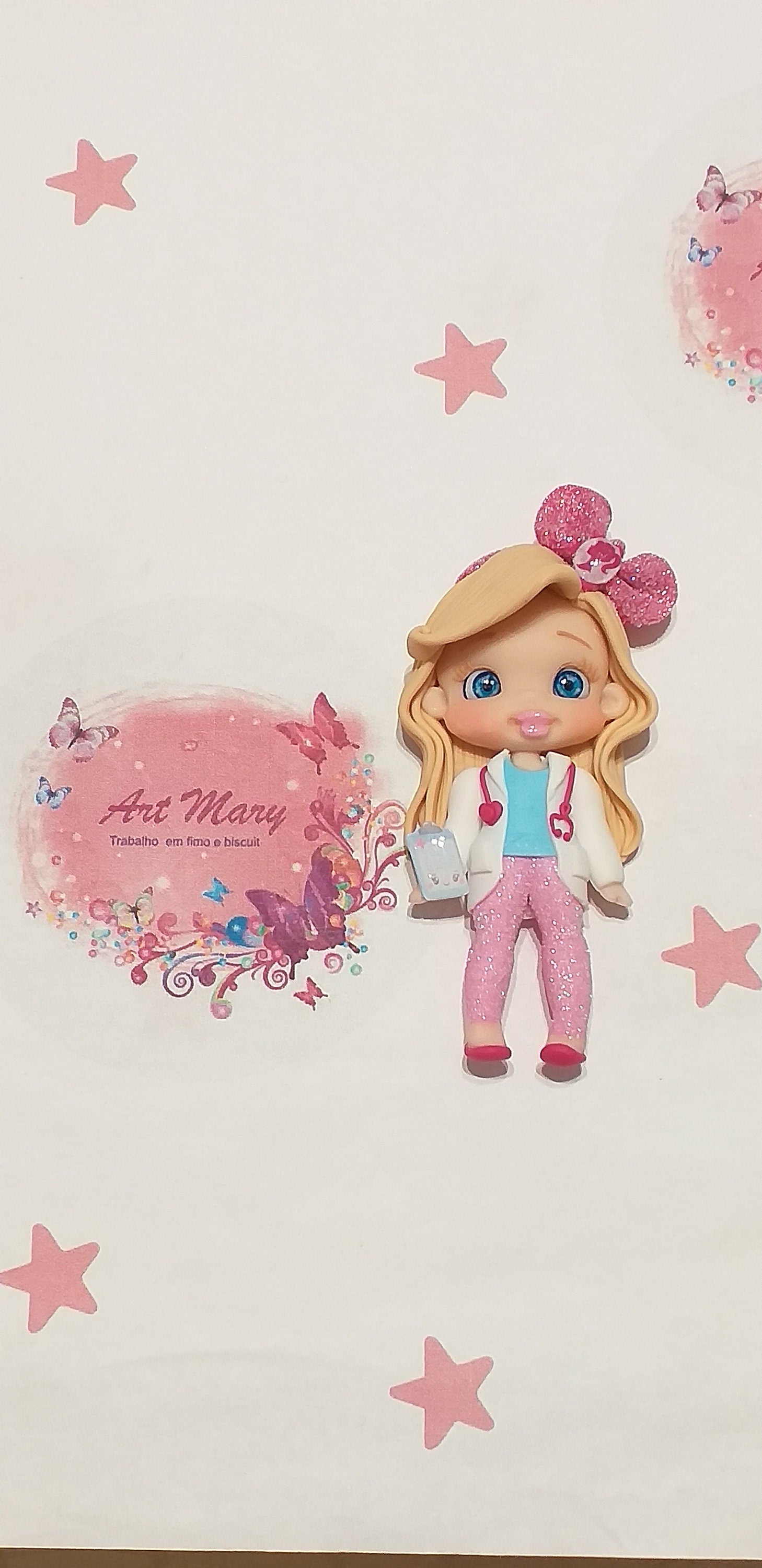 Charm Barbie em Fimo, cerâmica plástica