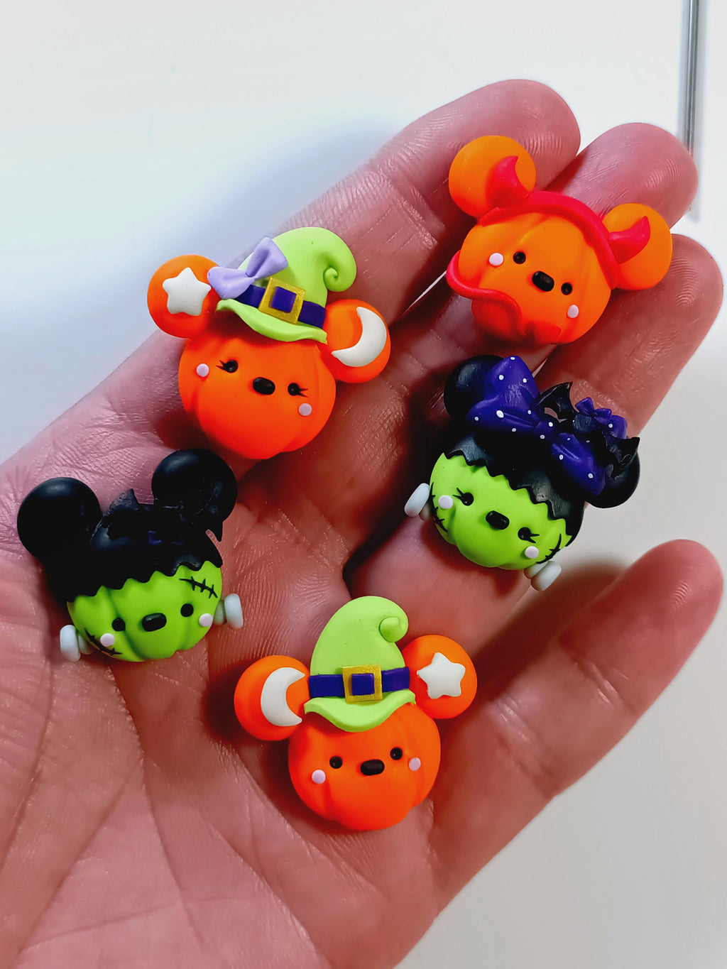 Pack Mickey e Minnie Halloween em fimo, argila de polímero