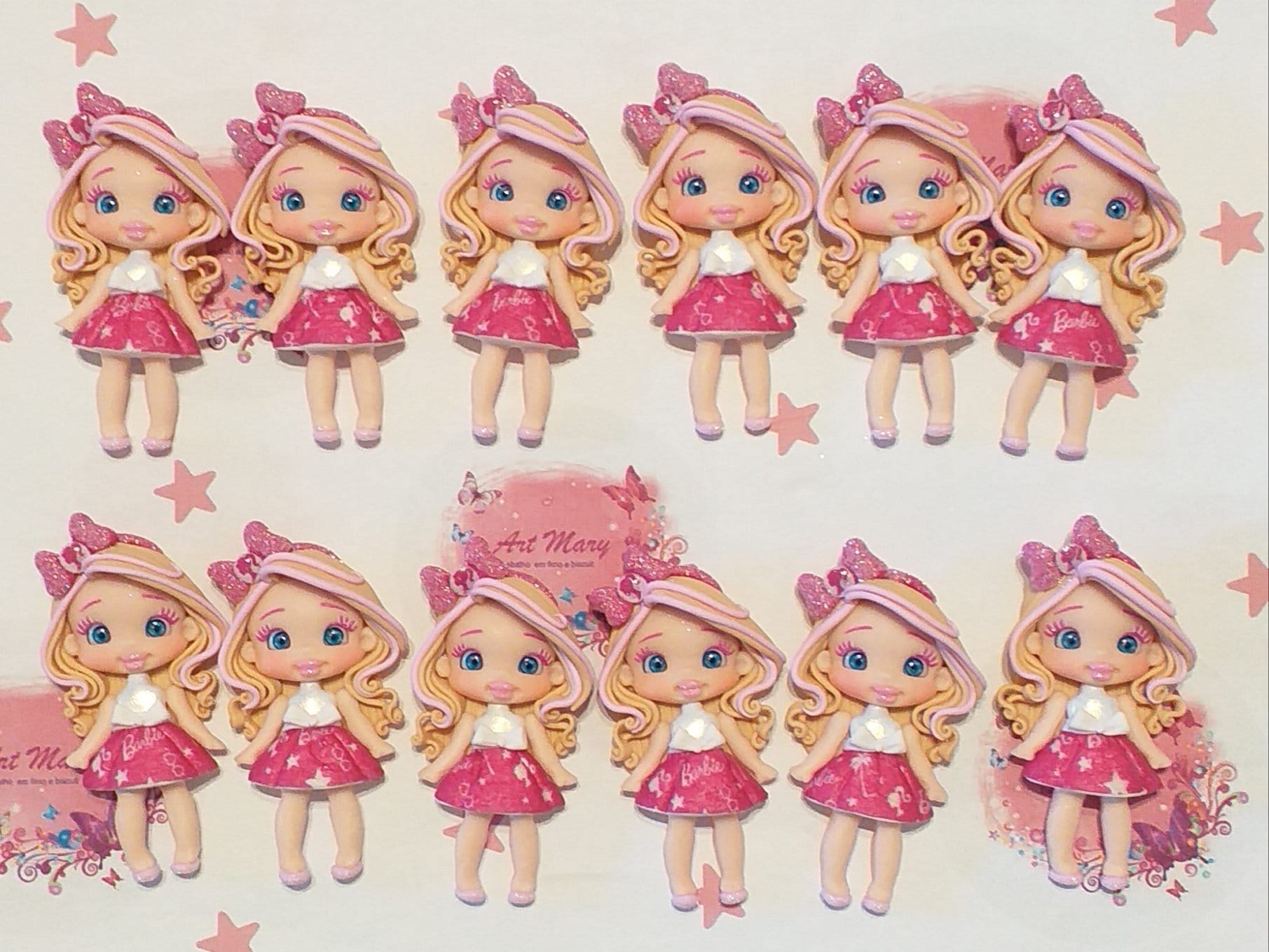 Charm Barbie em Fimo, cerâmica plástica