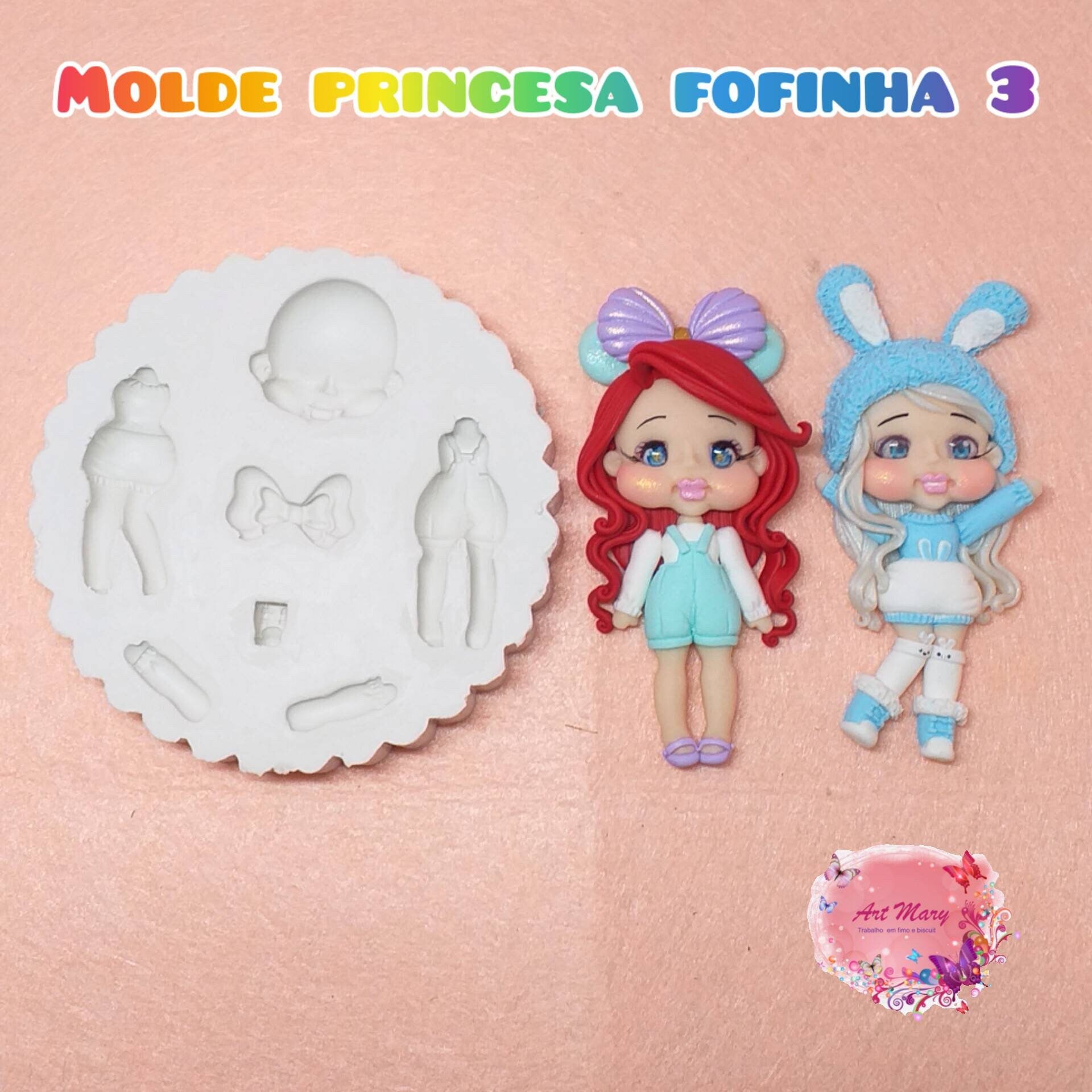molde de princesa fofa 3