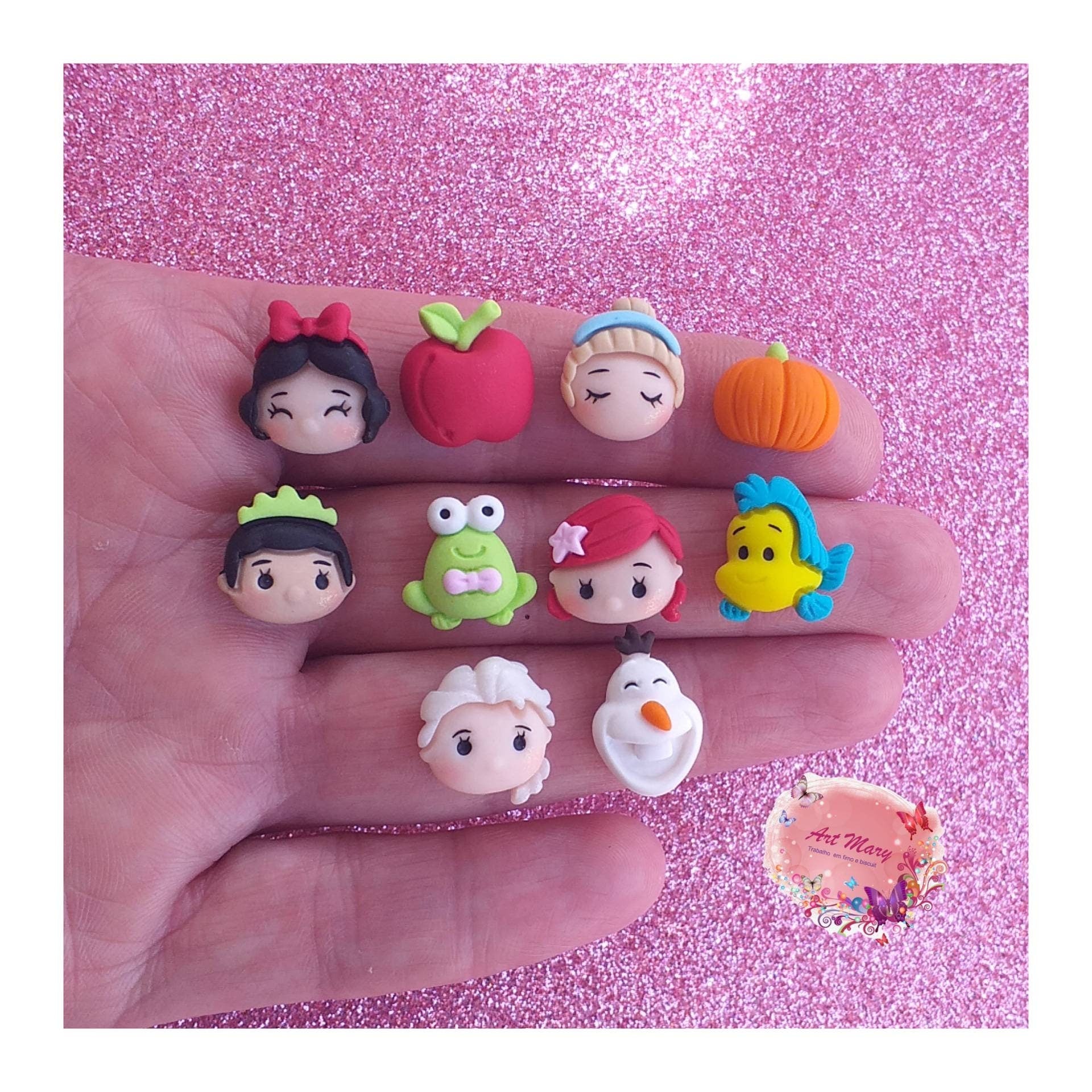 Brincos de princesa em fimo, argila polimérica