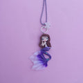 Colar sereia roxo fimo, polímero caly
