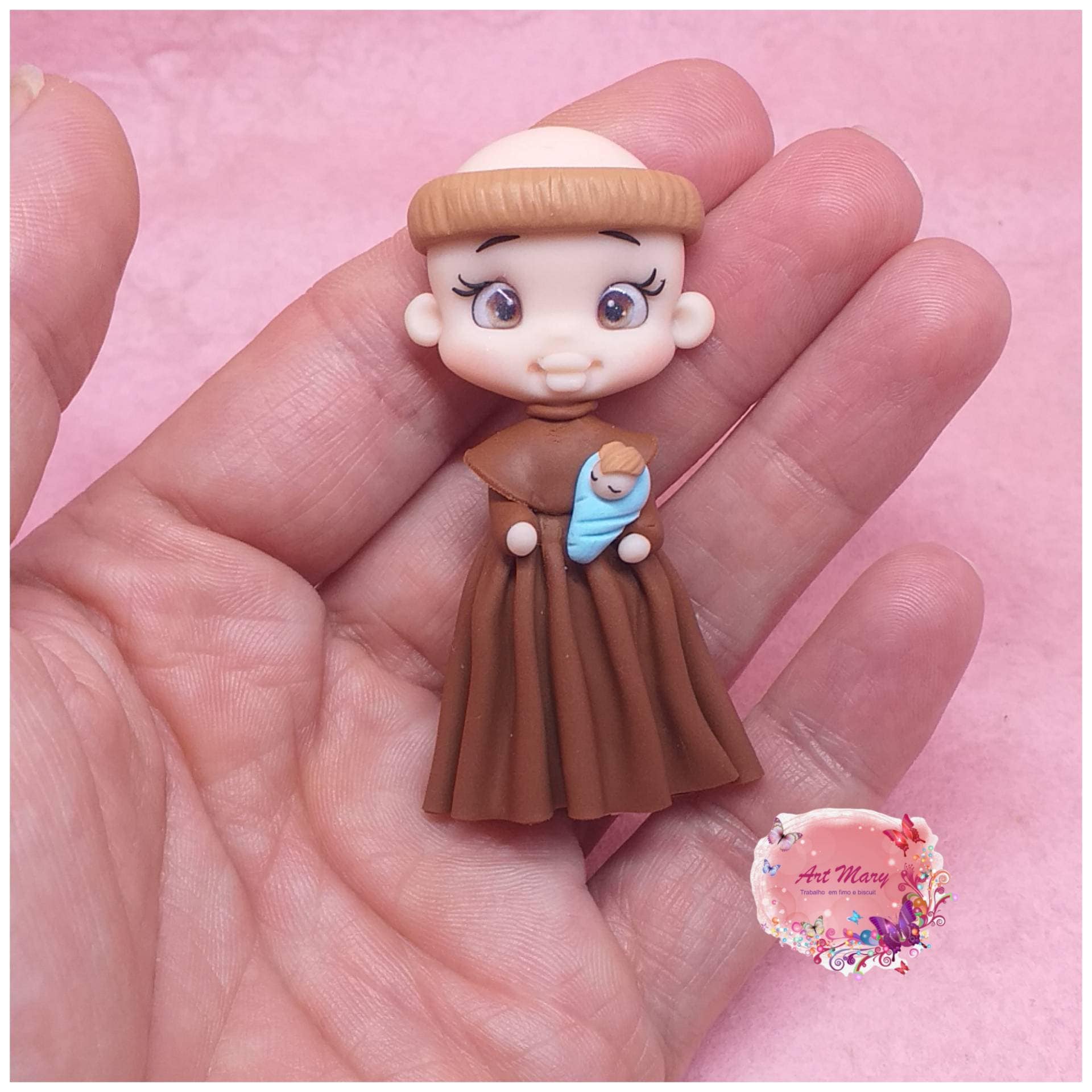 Santo António em fimo, argila polimérica