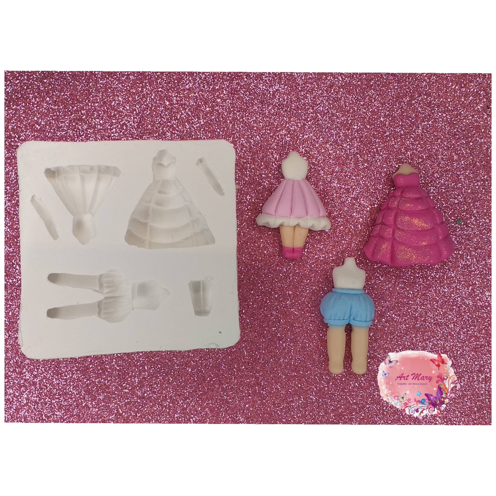 molde para roupas fimo, argila polimérica