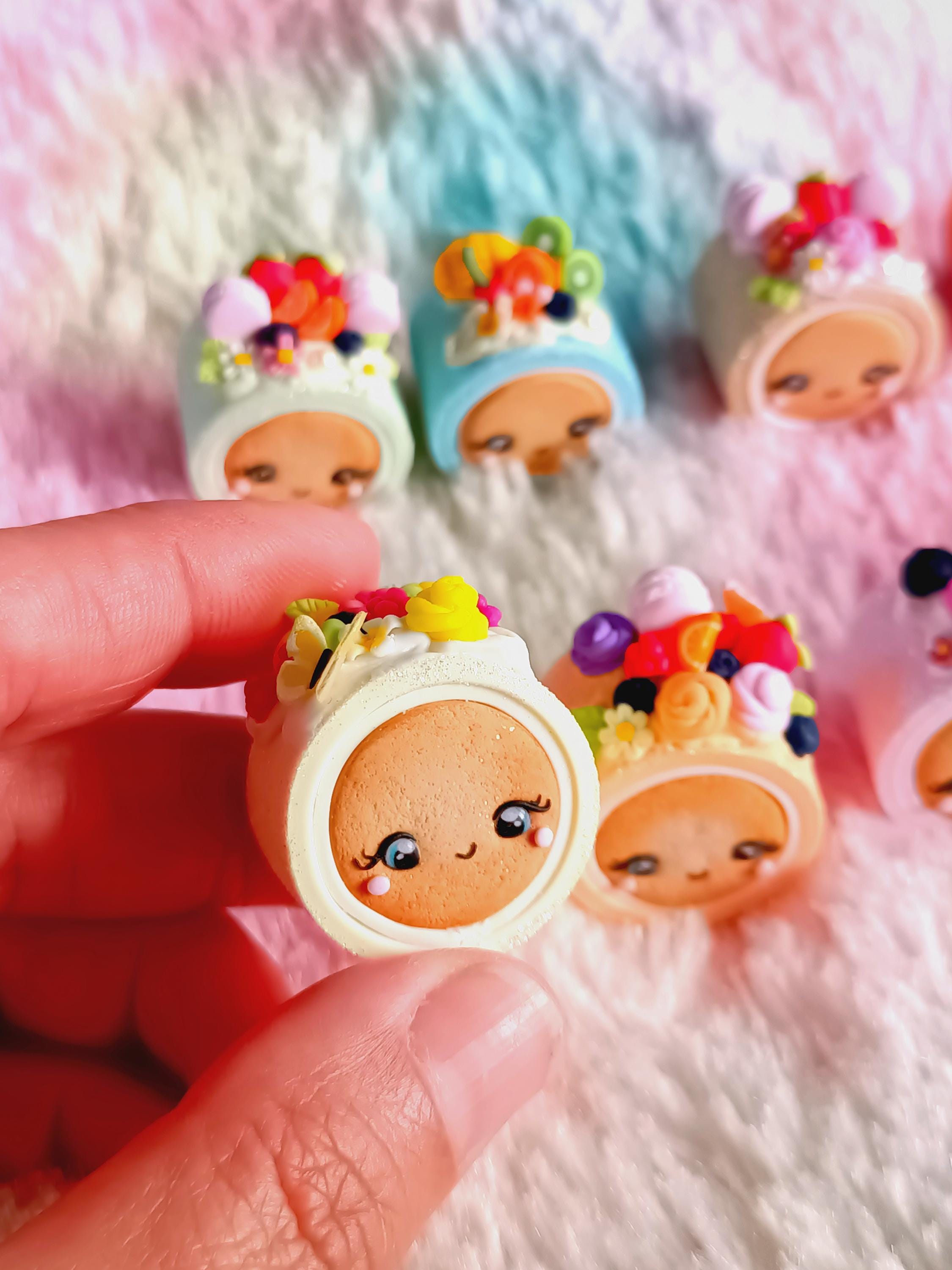 Miniaturas Kawaii de Rolos Decorados, Artesanato DIY, Decoração Colorida