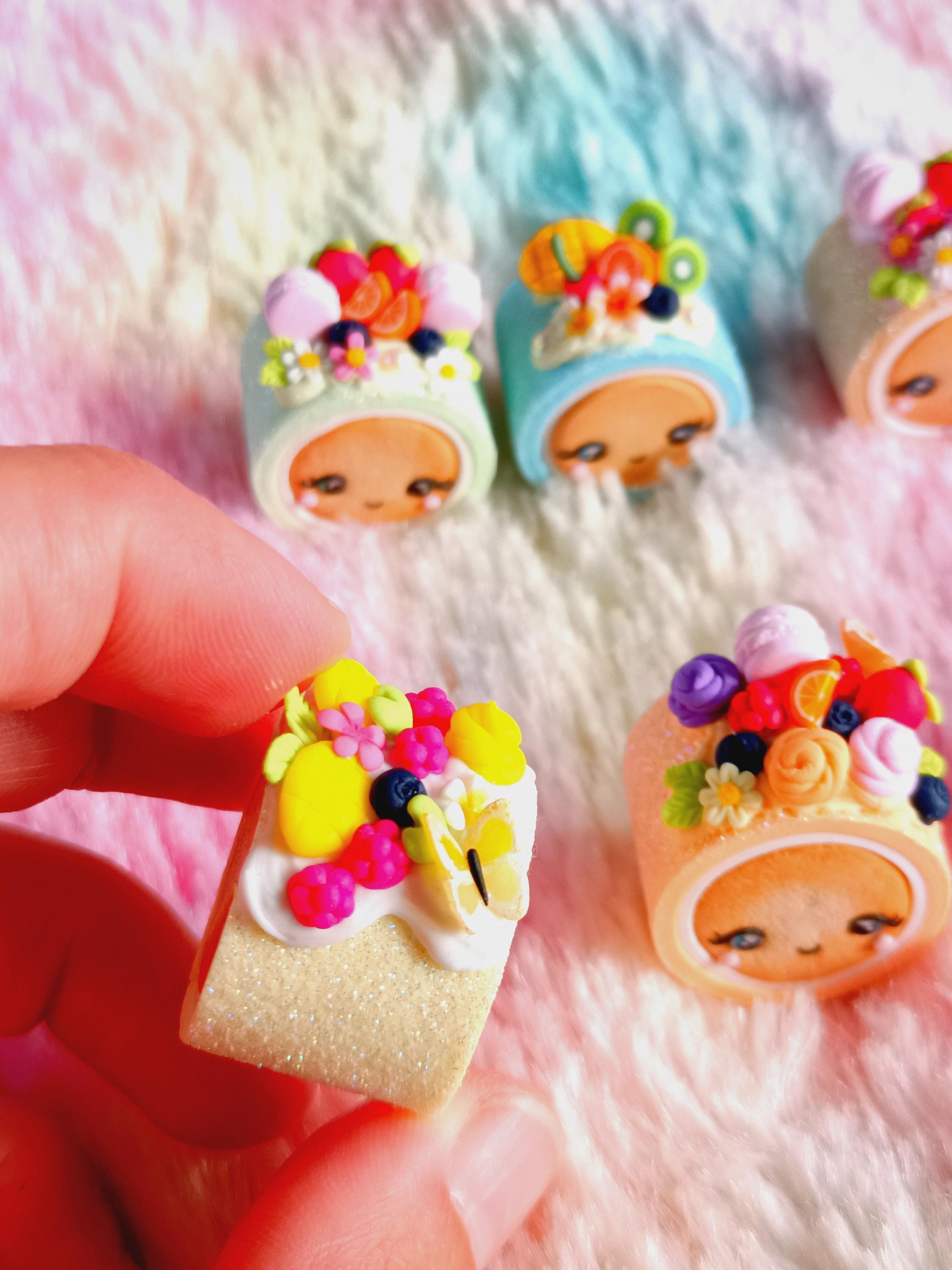 Miniaturas Kawaii de Rolos Decorados, Artesanato DIY, Decoração Colorida